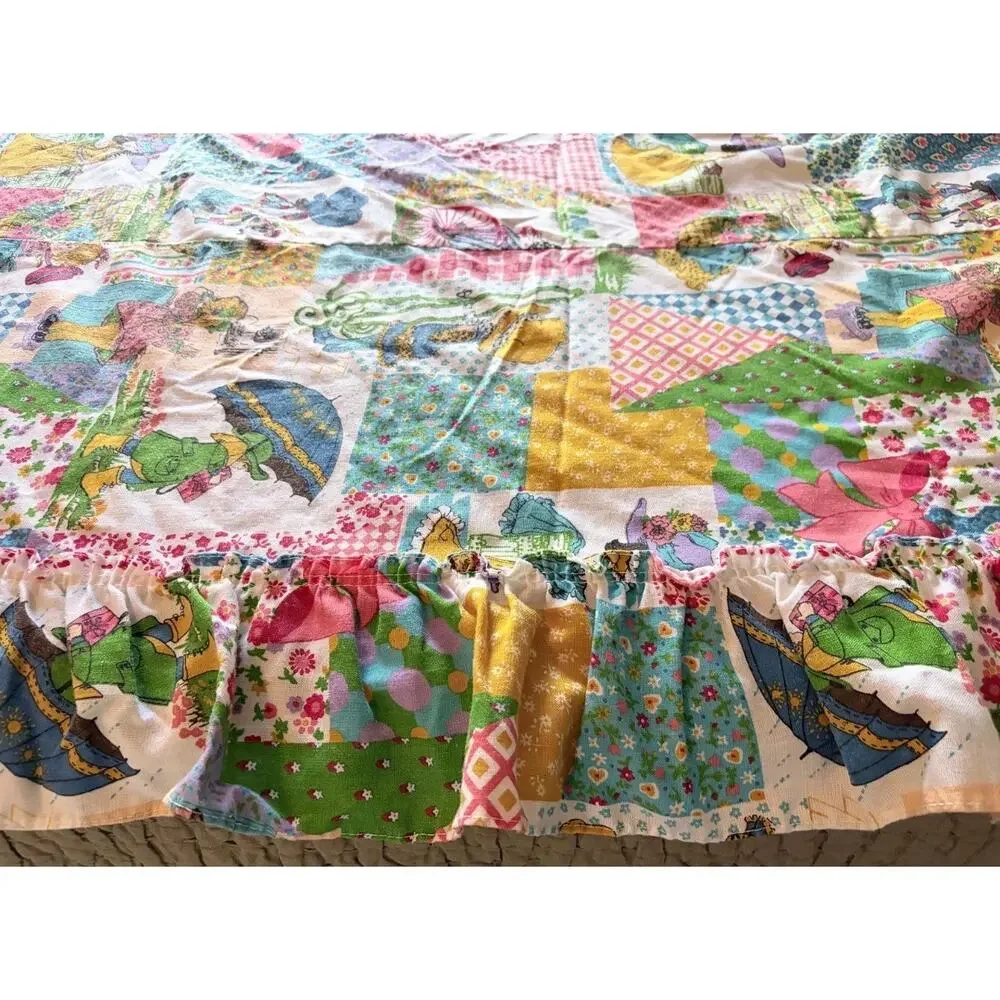 Holly Hobbie Vintage Twin Flat Bedspread Top Sheet 70s Cottagecore Bedding